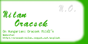 milan oracsek business card